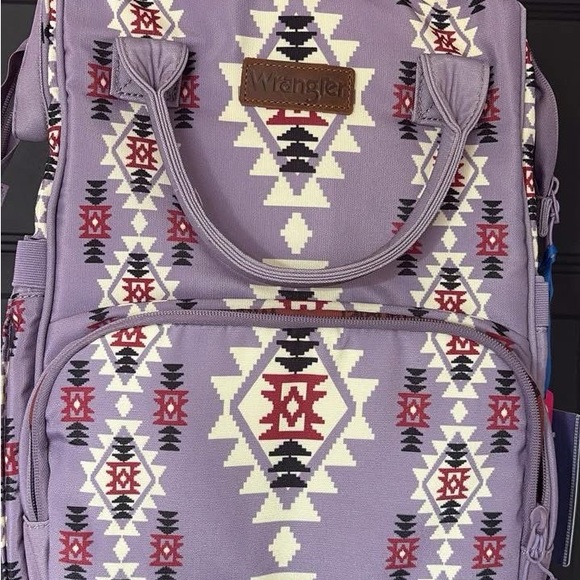 Wrangler Geometric Purple diaper Backpack - Picture 1 of 5